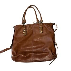 Vintage Via SREA Leather Double Handle Tote, Vacation Travel Bag